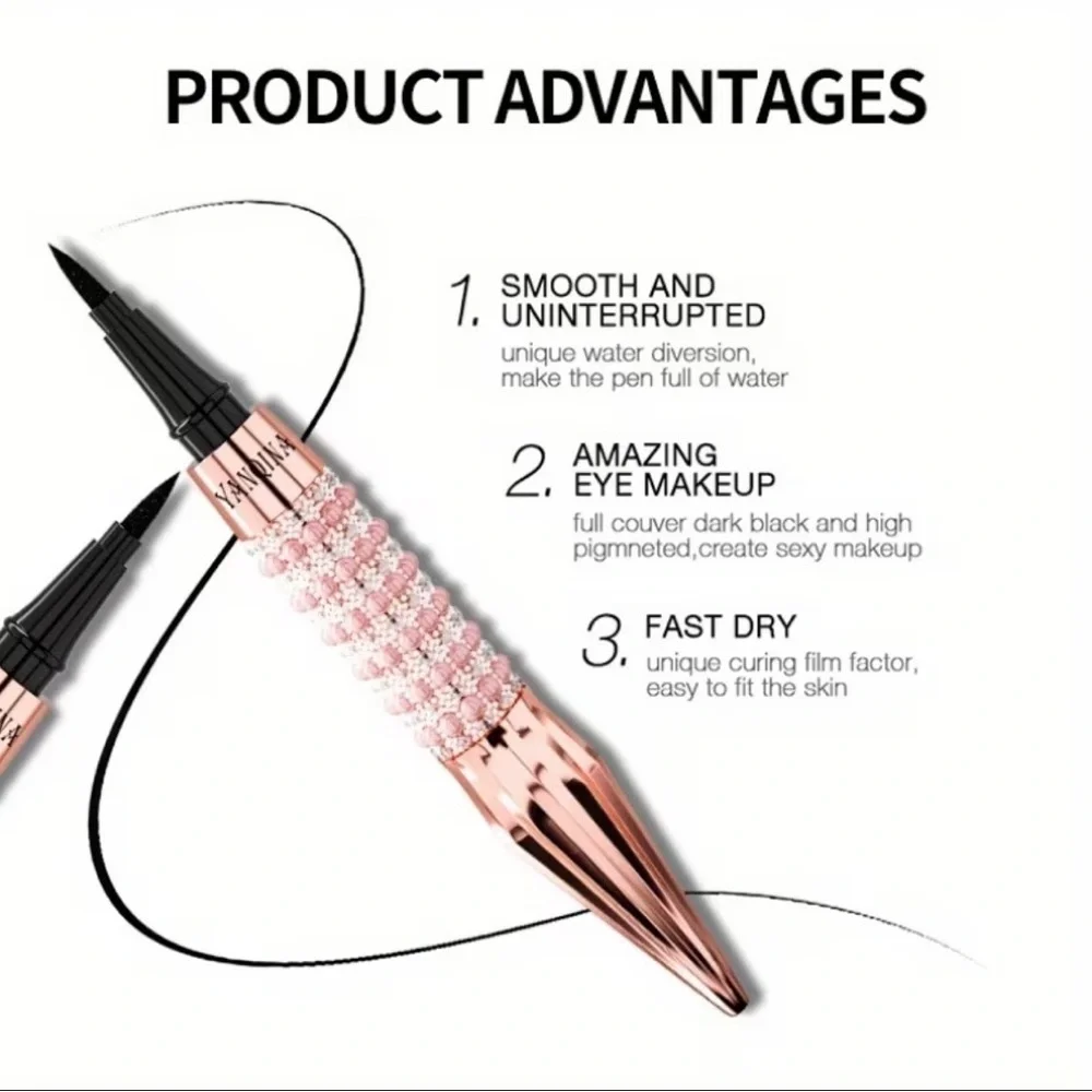 Waterproof Eyeliner Pen Black Quick Dry Long Lasting Smooth Eye Makeup Tool